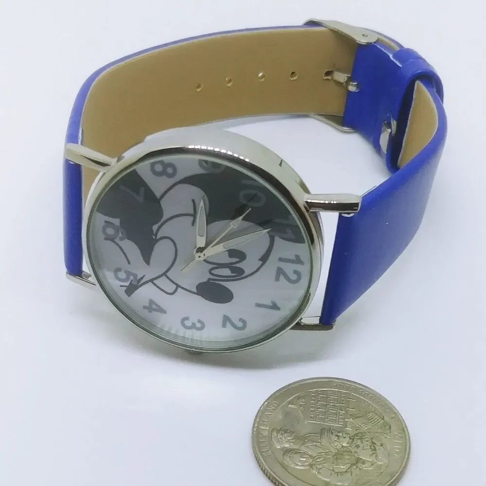 Mickey Cartoon Face Watch Blue Band w Gi…